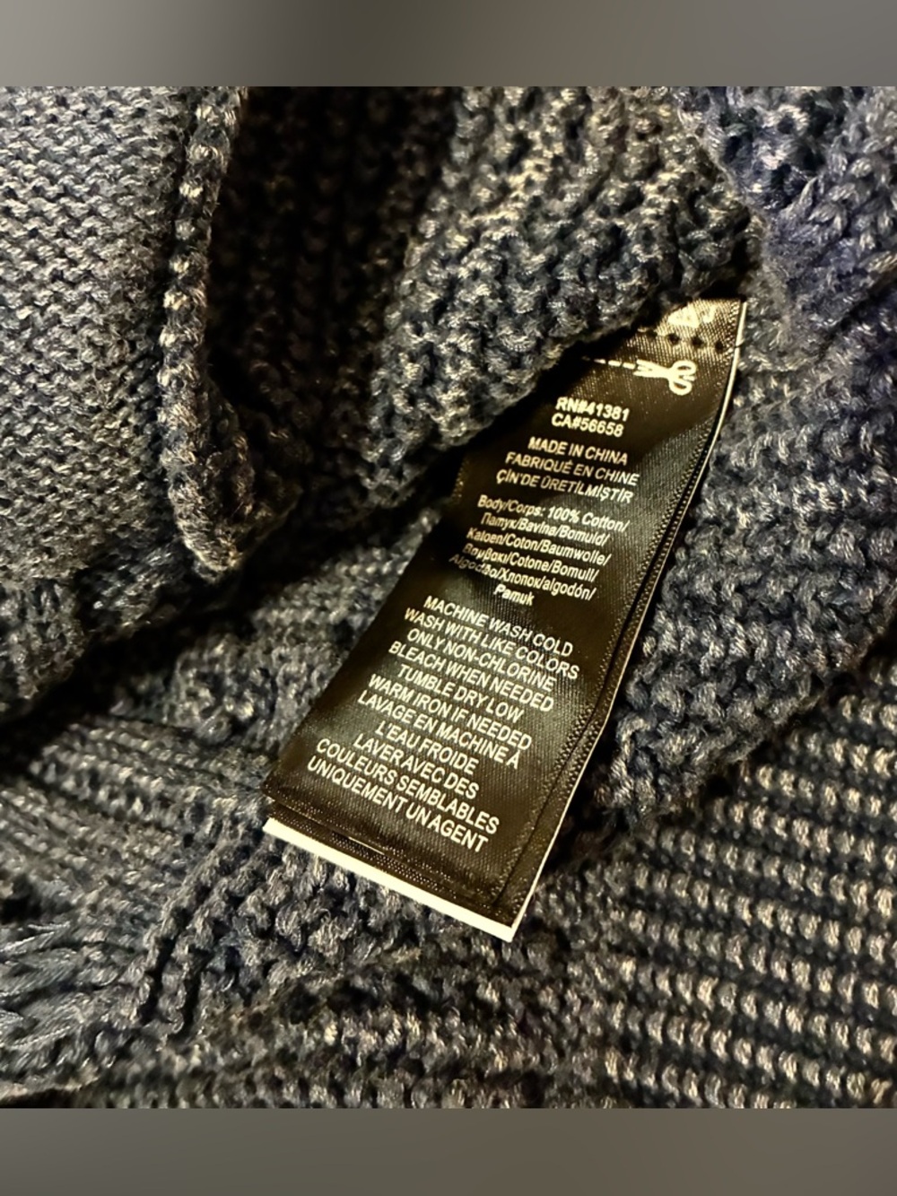 DOUBLE RL RALPH LAUREN RRL INDIGO CABLE KNIT SWEATER- MEN’S SIZE LARGE - Picture 9 of 10